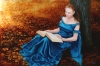 La Liseuse  ( oil & goldleaf 60 x 90cm)