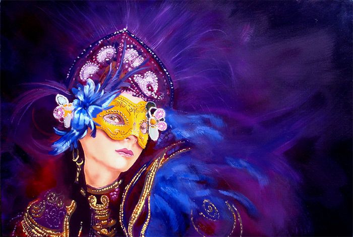 masquerade-in-blue( oil - 60 x 90cm )